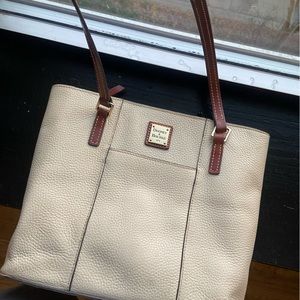 Cream Dooney & Bourke Handbag, leather accents
